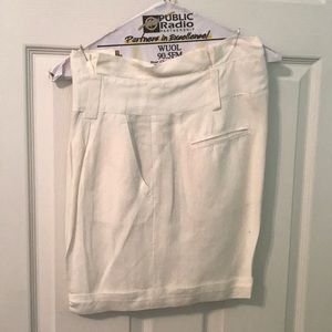 MM Couture White Linen Shorts with Sash Tie Waist